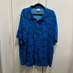 NWT Los Angeles Dodgers MLB 3XL Button Down Short Sleeve Hawaiian Floral Shirt